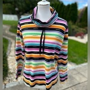 Chaps Sport multicolor southwestern style print drawstring cowlneck swea…